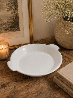 Vintage Arabia Finland White Handled Baking Dish